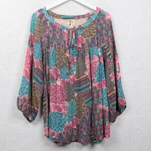 Fig and Flower Multicolor Bohemian Blouse